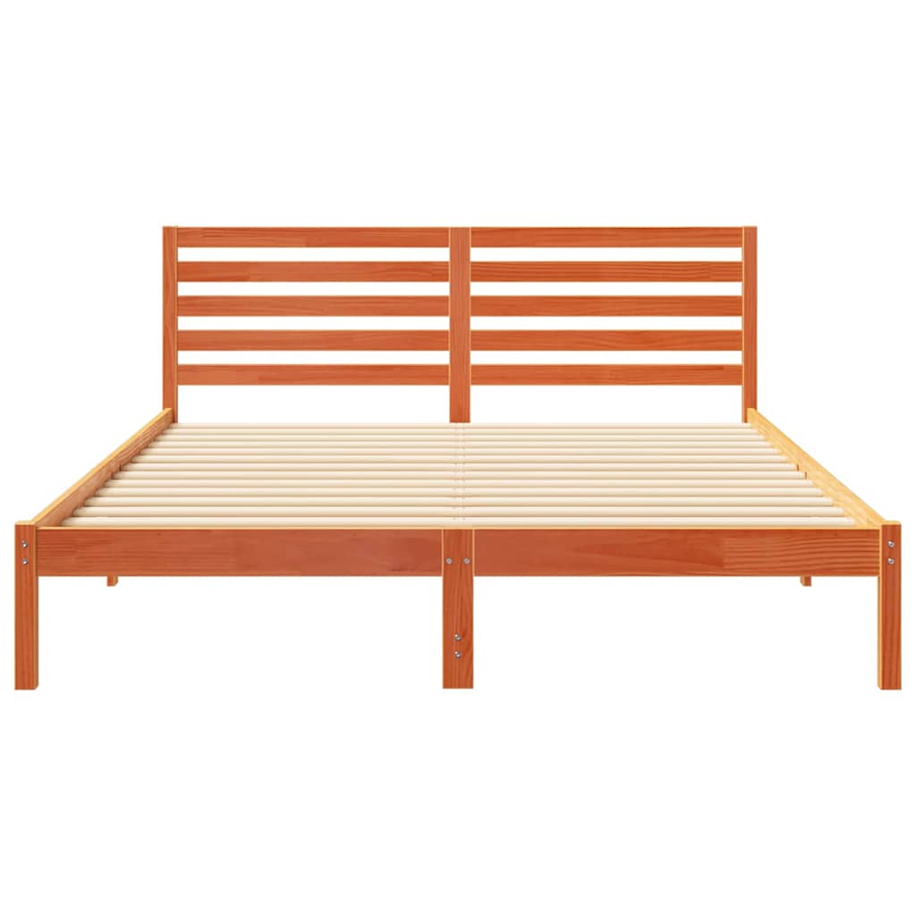 vidaXL Ramka łóżka Woskowy Brąz 160 x 220 cm Lite drewno sosnowe