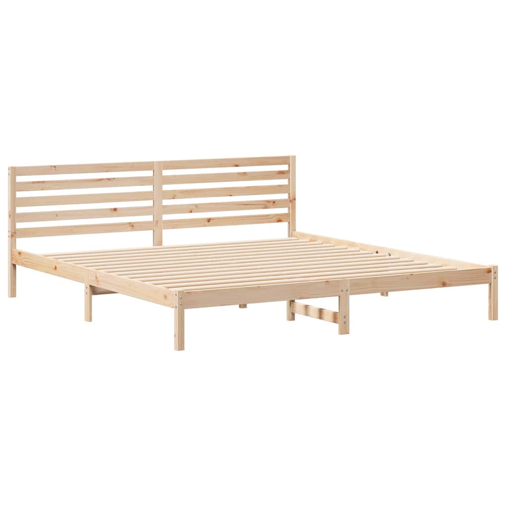 vidaXL Ramka łóżka Brązowy 180 x 220 cm Lite drewno sosnowe