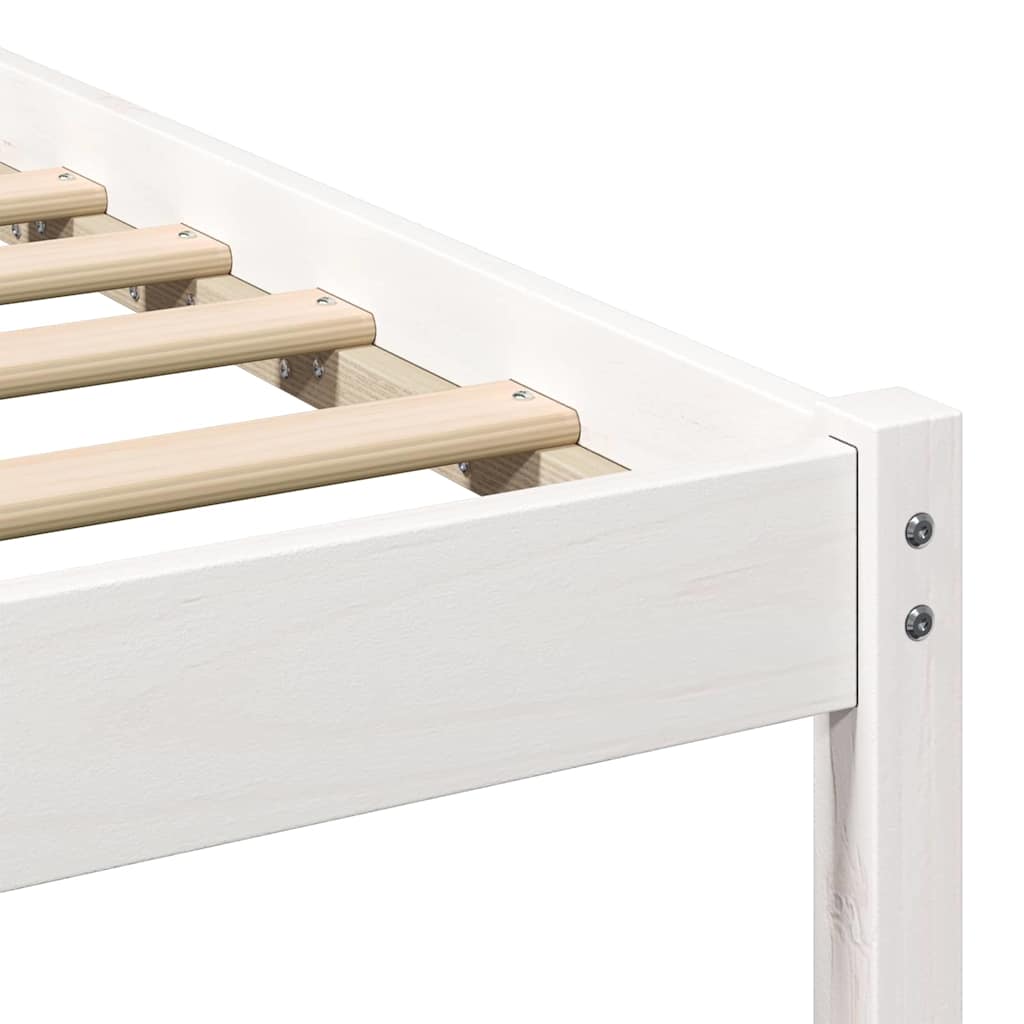 vidaXL Ramka łóżka Z zagłówkiem Biały 180 x 220 cm Lite drewno sosnowe