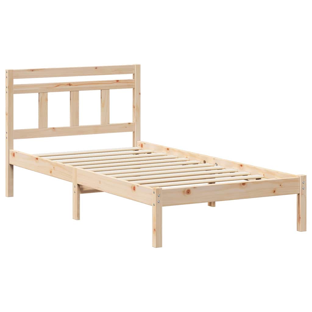 vidaXL Ramka łóżka Brązowy 80 x 200 cm Lite drewno sosnowe