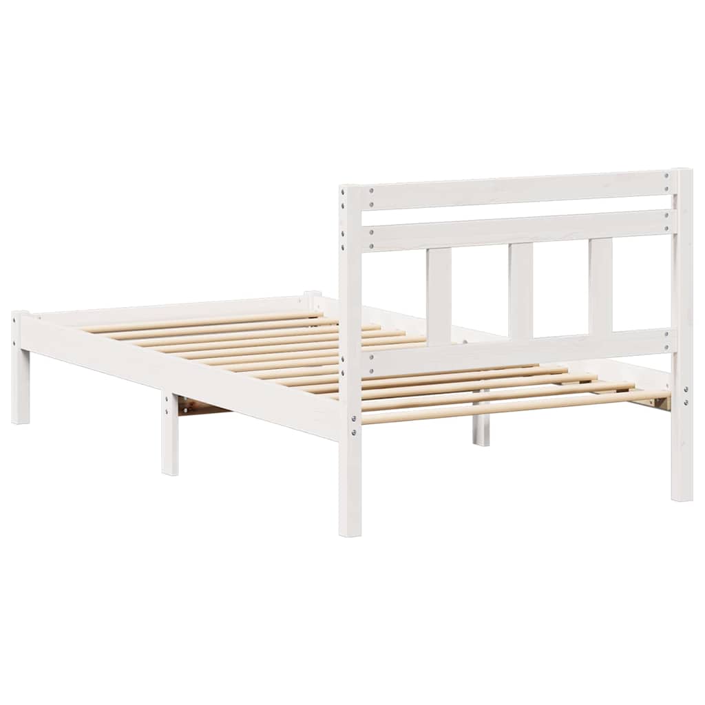 vidaXL Ramka łóżka Biały 80 x 200 cm Lite drewno sosnowe