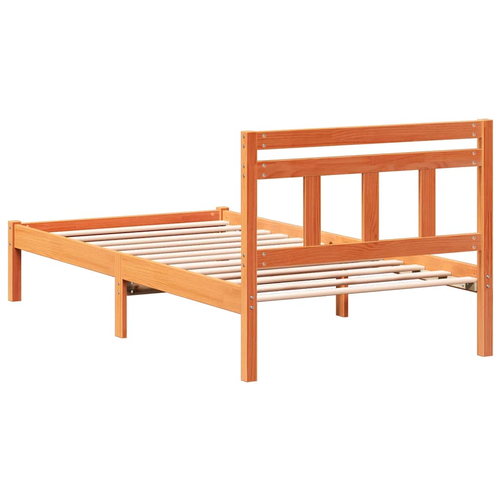 vidaXL Ramka łóżka Brązowy 80 x 200 cm Lite drewno sosnowe