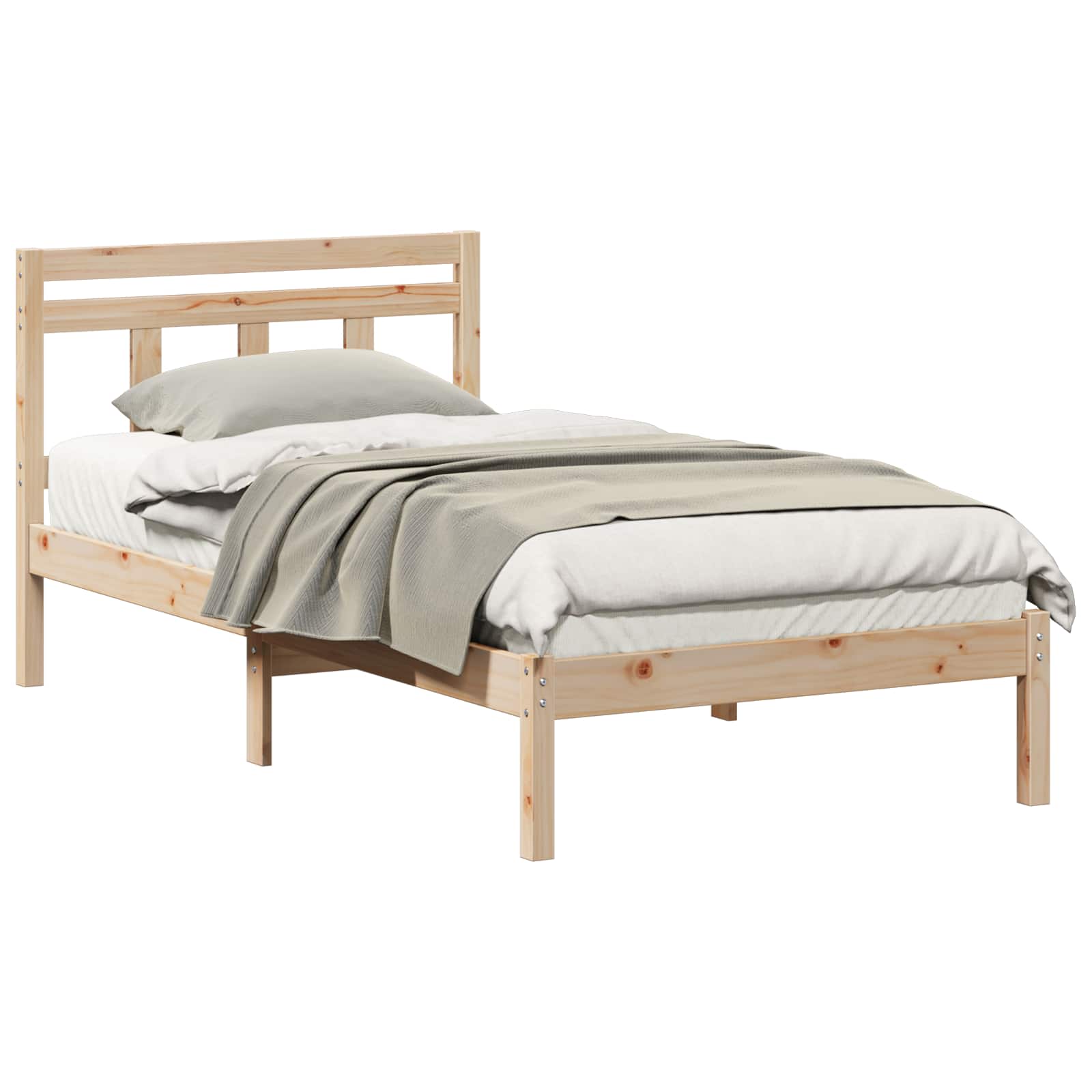 vidaXL Ramka łóżka Brązowy 100 x 200 cm Lite drewno sosnowe