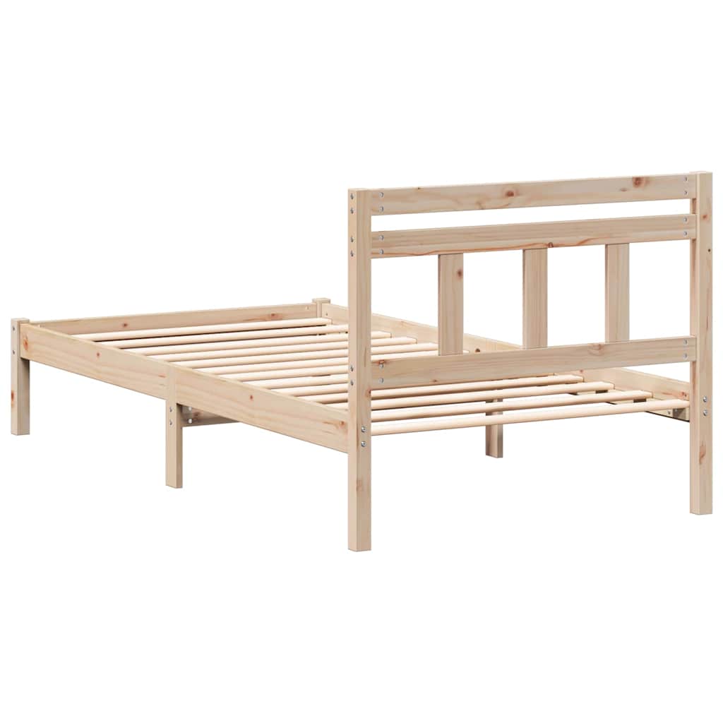 vidaXL Ramka łóżka Brązowy 100 x 200 cm Lite drewno sosnowe