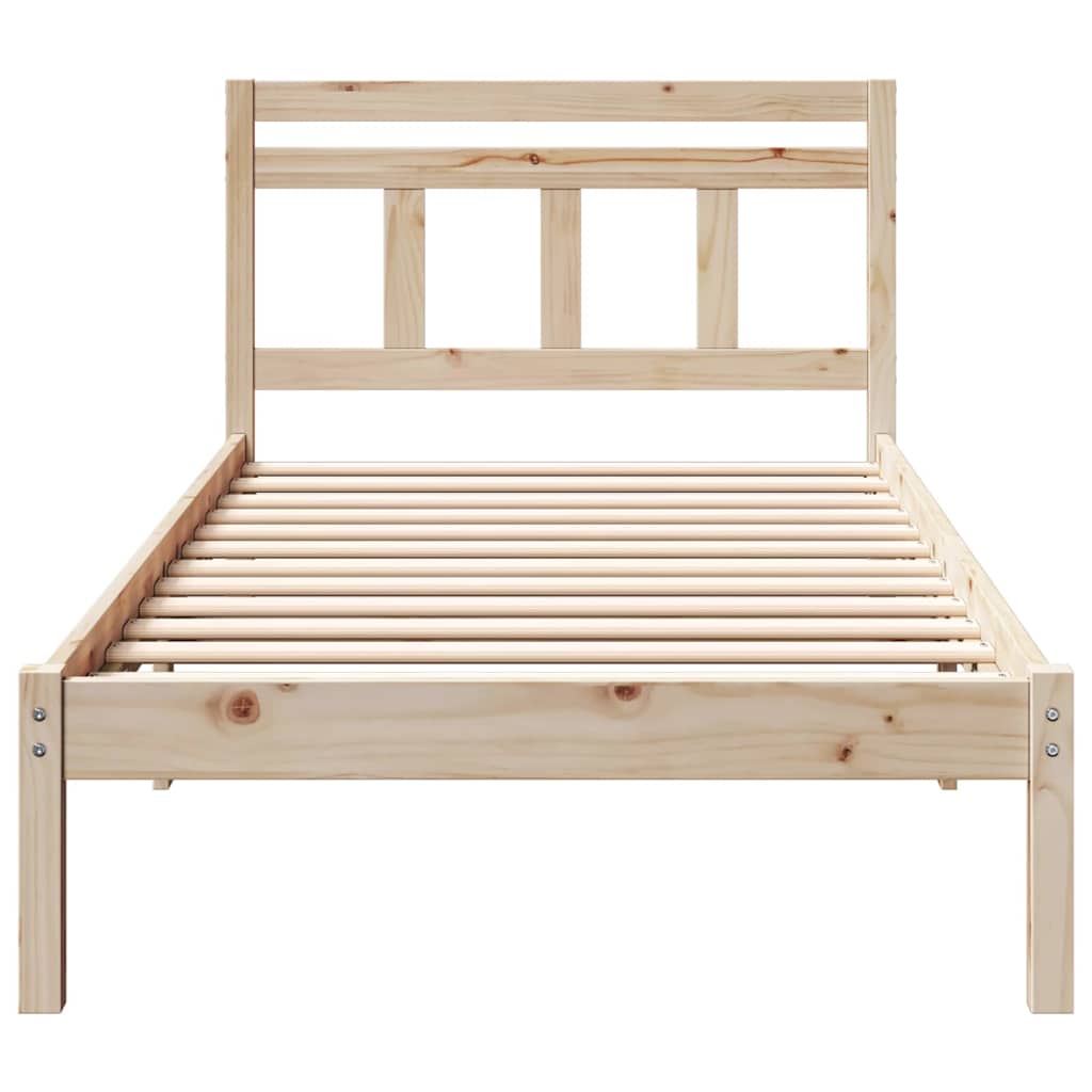 vidaXL Ramka łóżka Brązowy 100 x 200 cm Lite drewno sosnowe