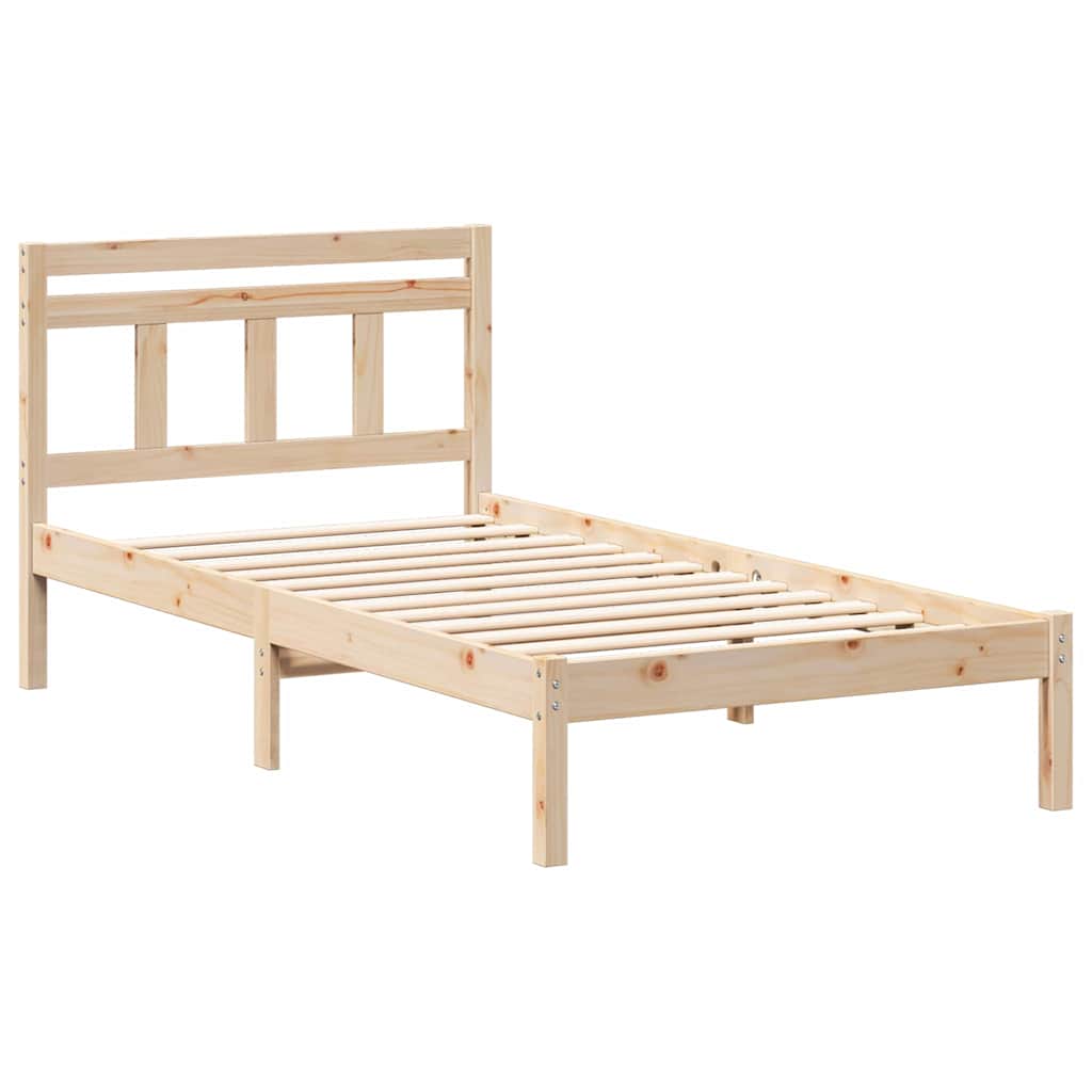vidaXL Ramka łóżka Brązowy 90 x 190 cm Lite drewno sosnowe
