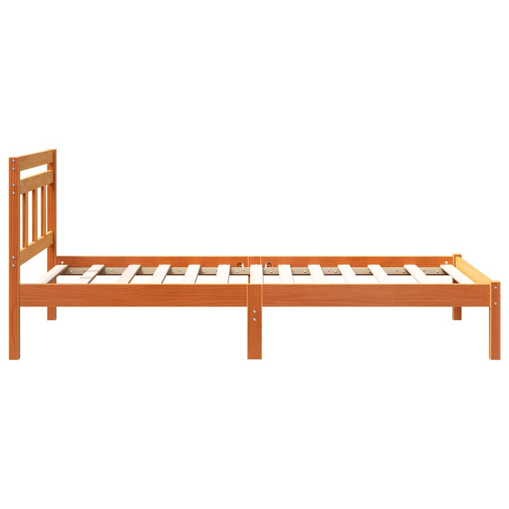 vidaXL Ramka łóżka Brązowy 75 x 190 cm Lite drewno sosnowe