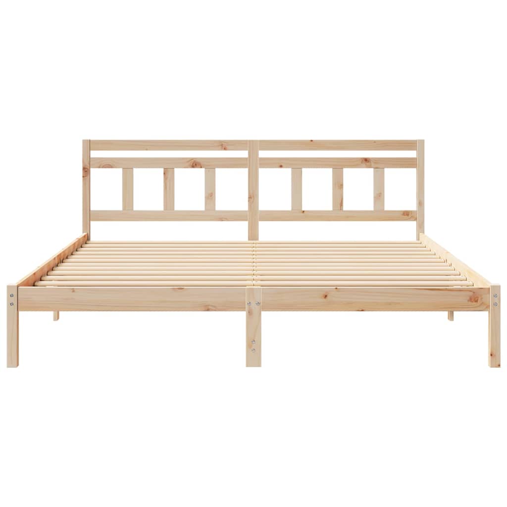 vidaXL Ramka łóżka Brązowy 200 x 200 cm Lite drewno sosnowe