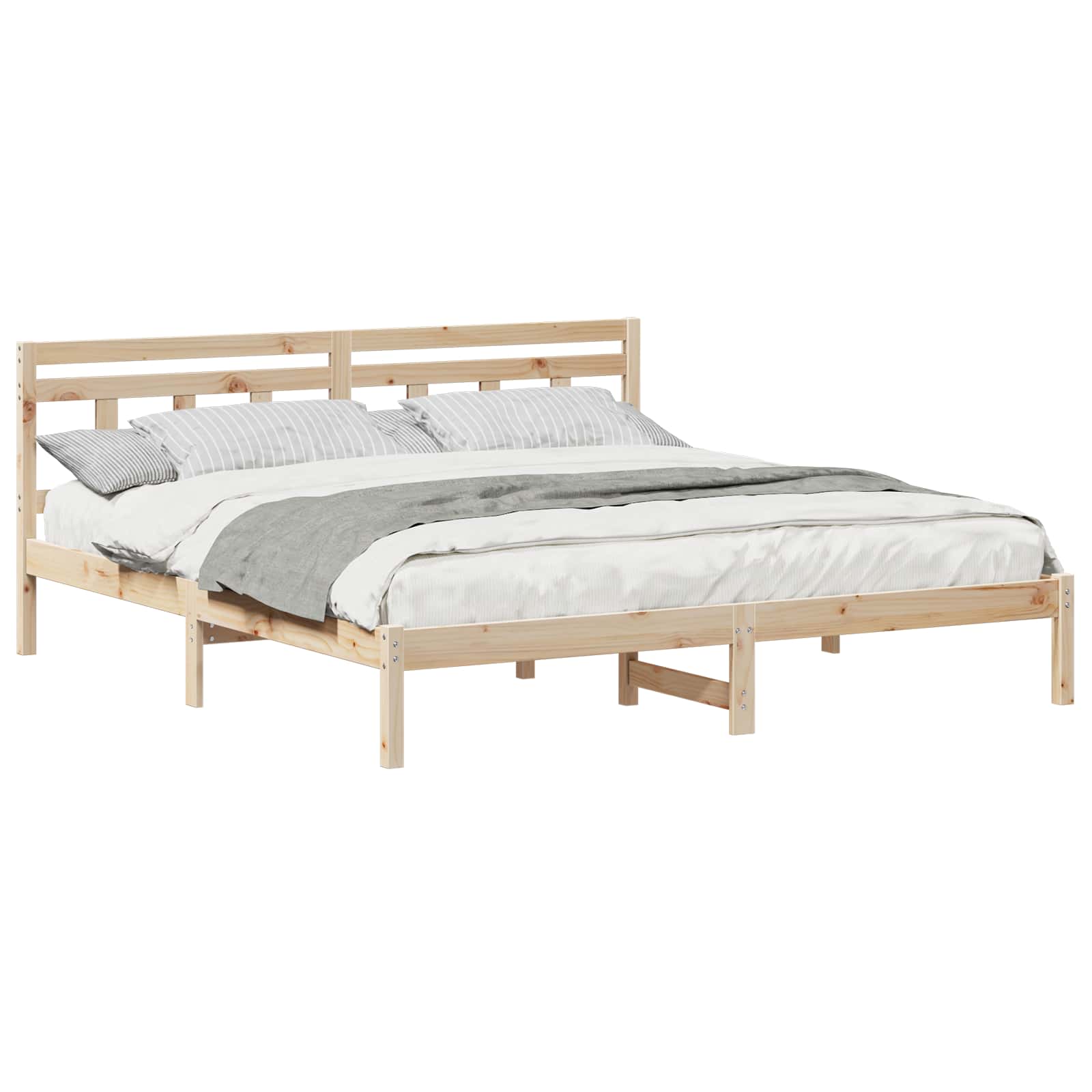 vidaXL Ramka łóżka Brązowy 180 x 200 cm Lite drewno sosnowe