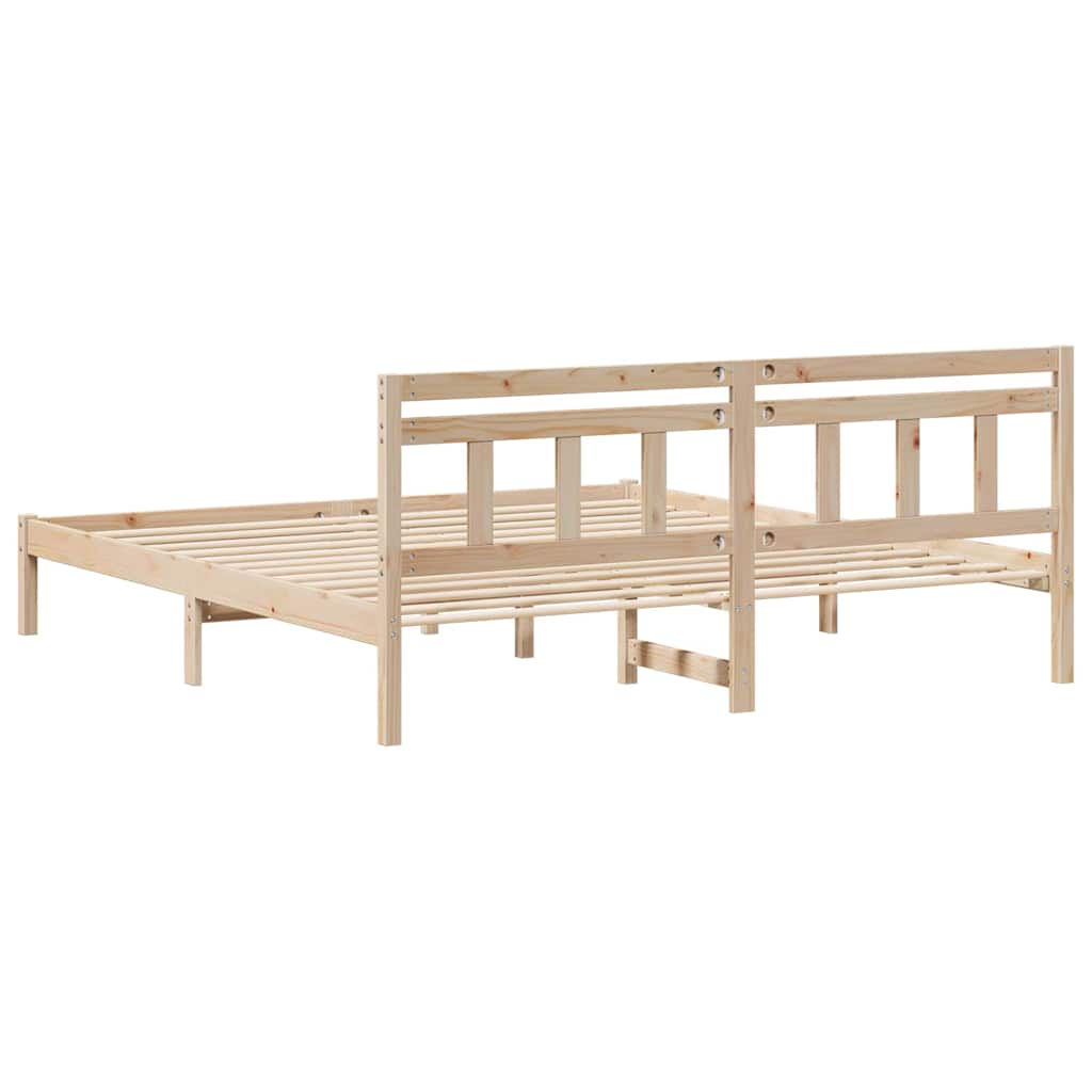 vidaXL Ramka łóżka Brązowy 180 x 200 cm Lite drewno sosnowe