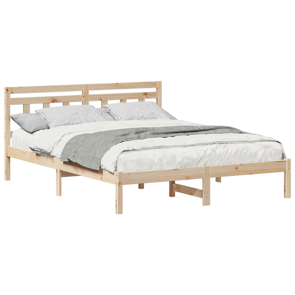 vidaXL Ramka łóżka Brązowy 160 x 200 cm Lite drewno sosnowe