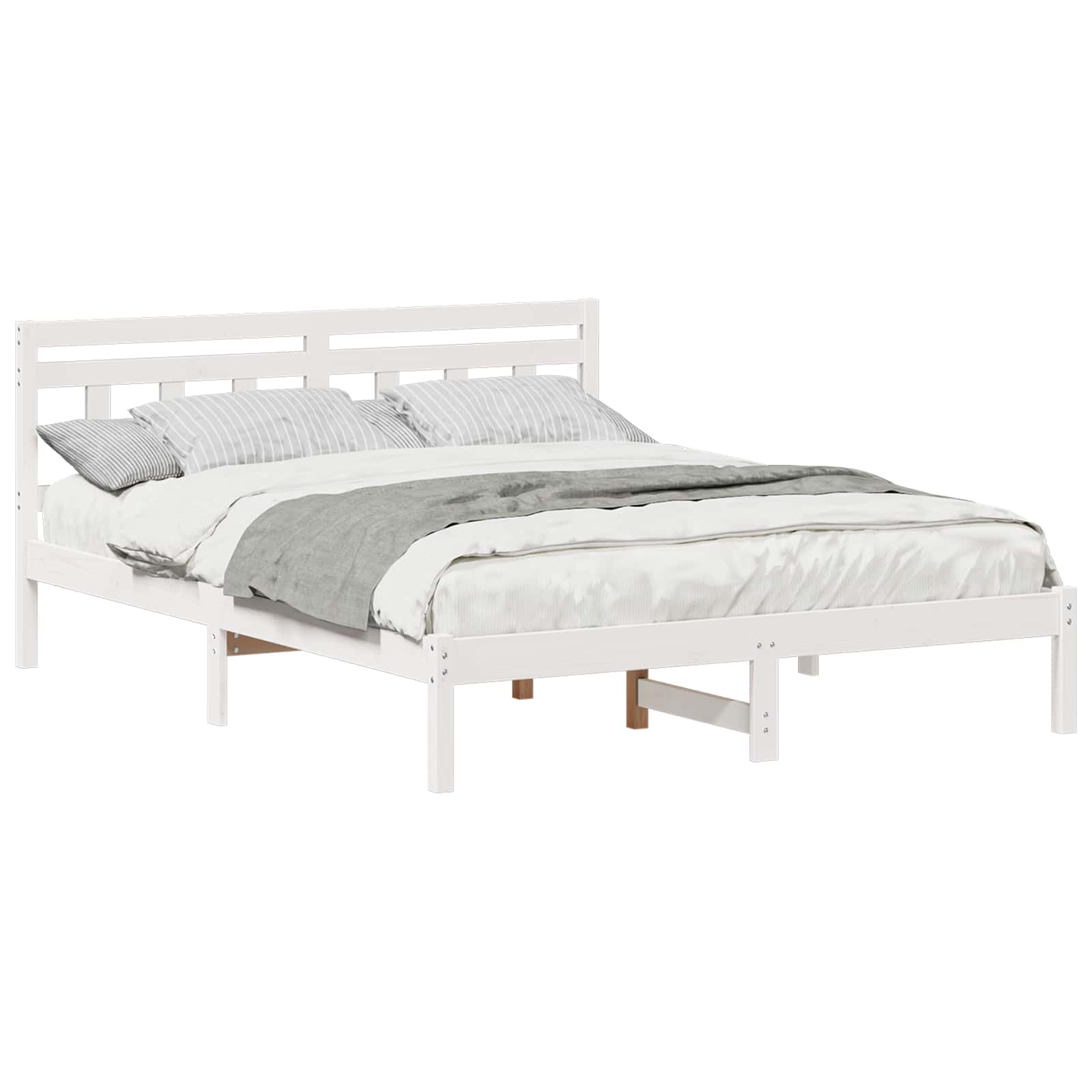 vidaXL Ramka łóżka Biały 160 x 200 cm Lite drewno sosnowe