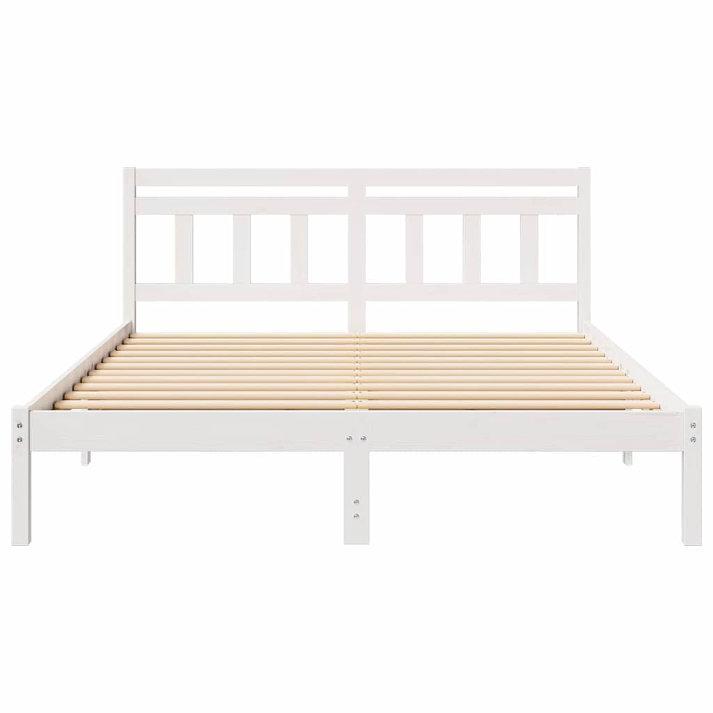 vidaXL Ramka łóżka Biały 160 x 200 cm Lite drewno sosnowe