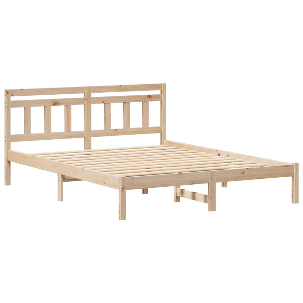 vidaXL Ramka łóżka Brązowy 150 x 200 cm Lite drewno sosnowe