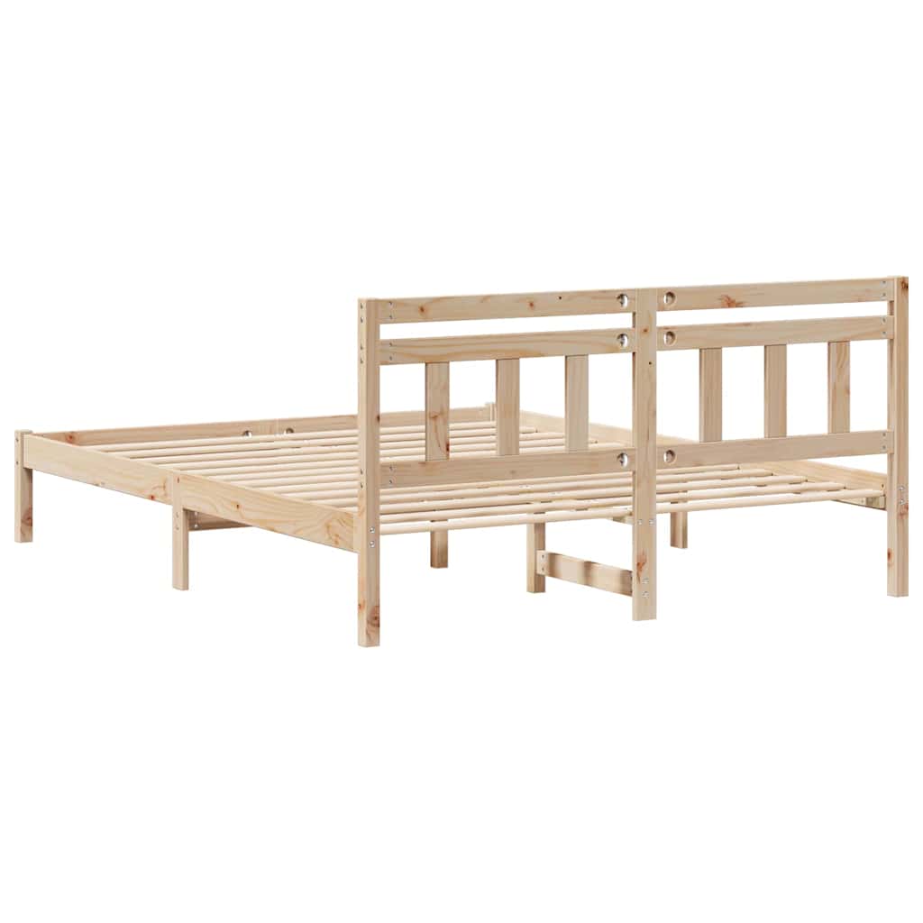 vidaXL Ramka łóżka Brązowy 150 x 200 cm Lite drewno sosnowe