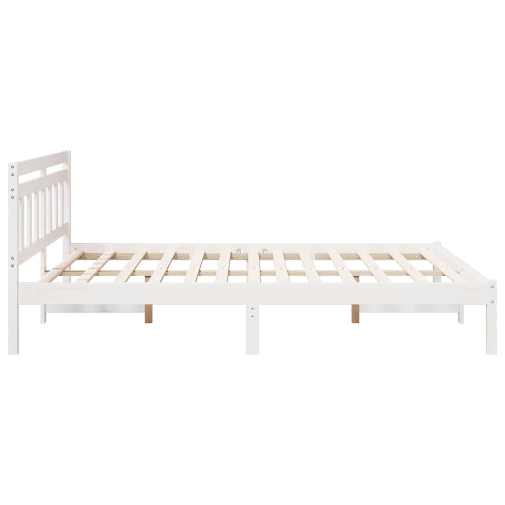 vidaXL Ramka łóżka Biały 150 x 200 cm Lite drewno sosnowe