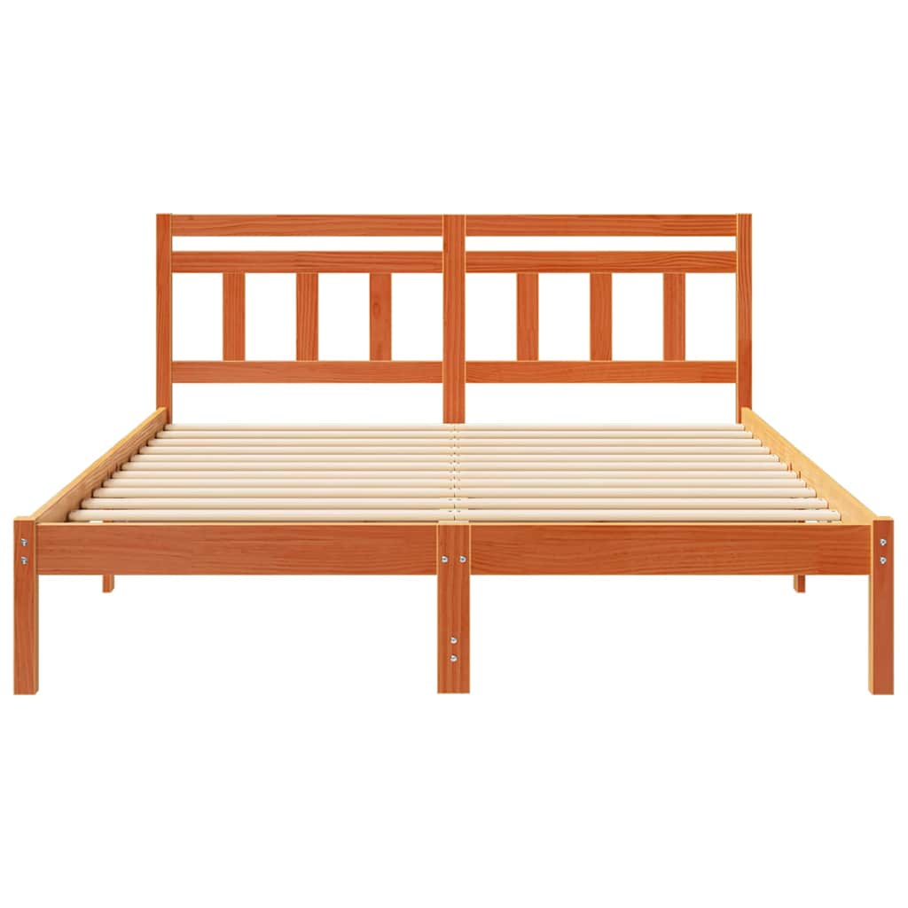 vidaXL Ramka łóżka Brązowy 150 x 200 cm Lite drewno sosnowe
