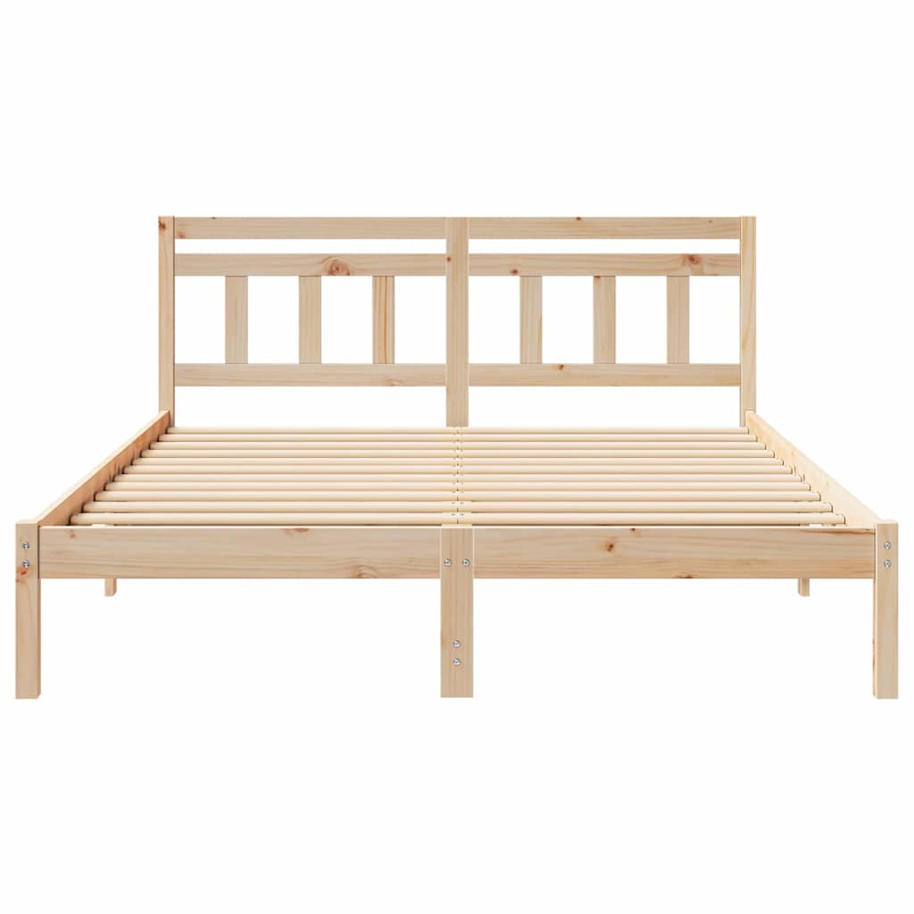 vidaXL Ramka łóżka Brązowy 140 x 200 cm Lite drewno sosnowe