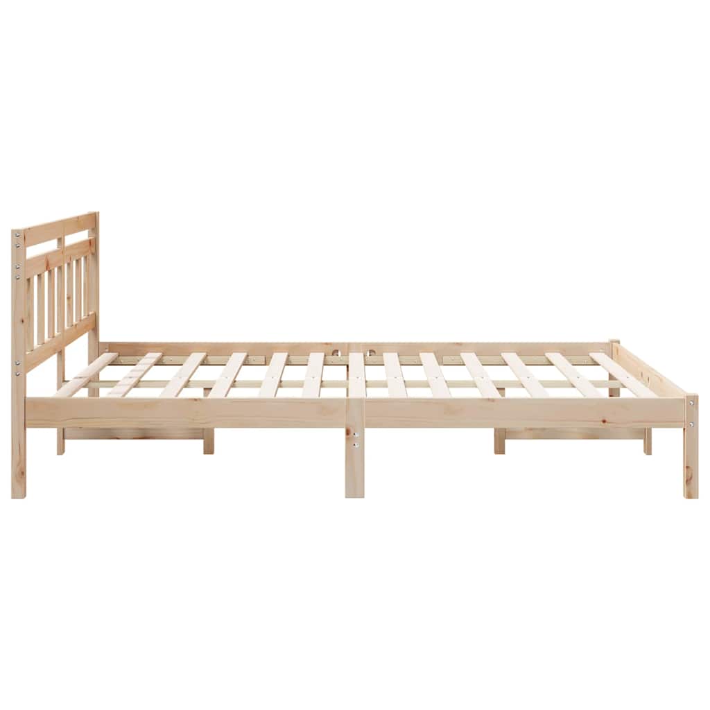vidaXL Ramka łóżka Brązowy 140 x 200 cm Lite drewno sosnowe