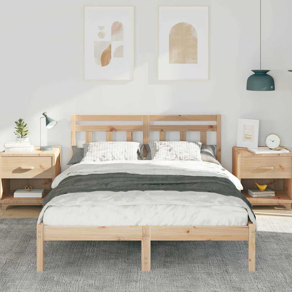 vidaXL Ramka łóżka Brązowy 120 x 200 cm Lite drewno sosnowe