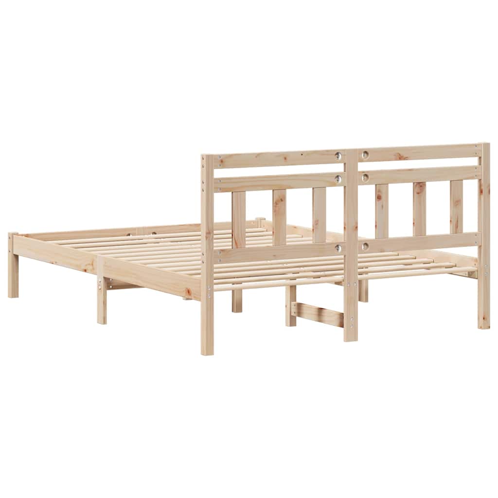 vidaXL Ramka łóżka Brązowy 120 x 200 cm Lite drewno sosnowe