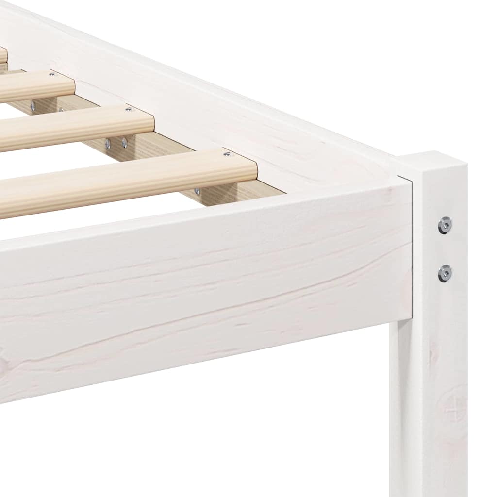 vidaXL Ramka łóżka Biały 120 x 200 cm Lite drewno sosnowe