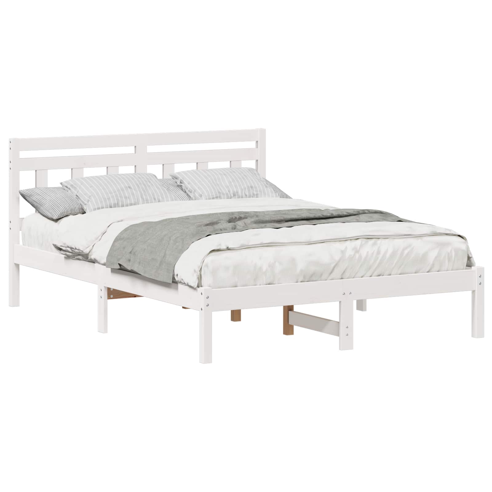 vidaXL Ramka łóżka Biały 120 x 200 cm Lite drewno sosnowe