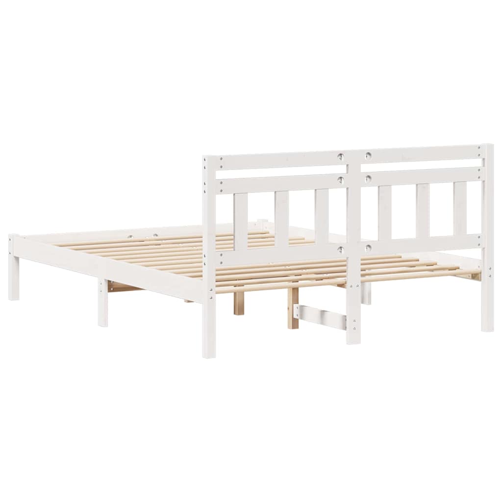 vidaXL Ramka łóżka Biały 120 x 200 cm Lite drewno sosnowe
