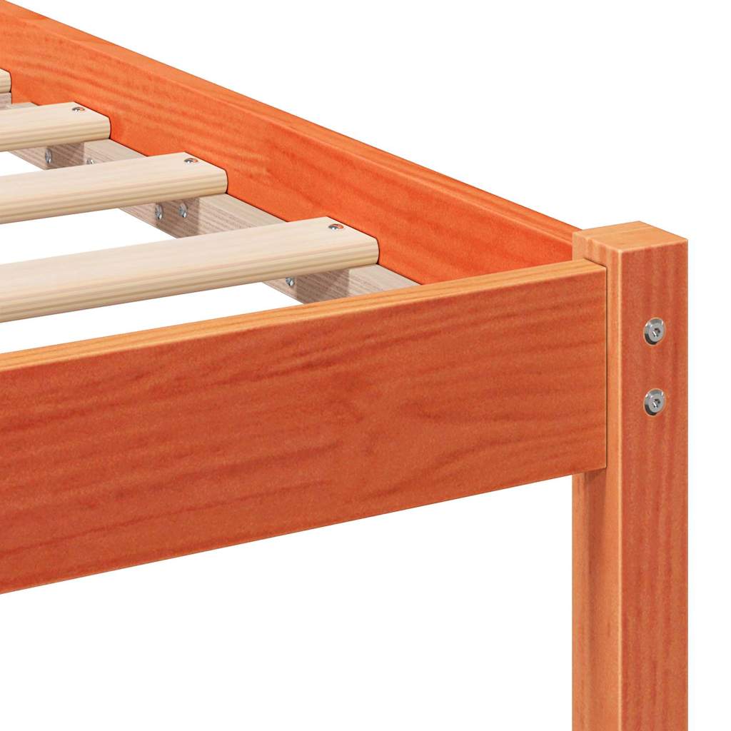 vidaXL Ramka łóżka Brązowy 120 x 200 cm Lite drewno sosnowe