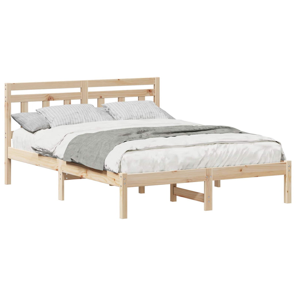 vidaXL Ramka łóżka Brązowy 120 x 190 cm Lite drewno sosnowe