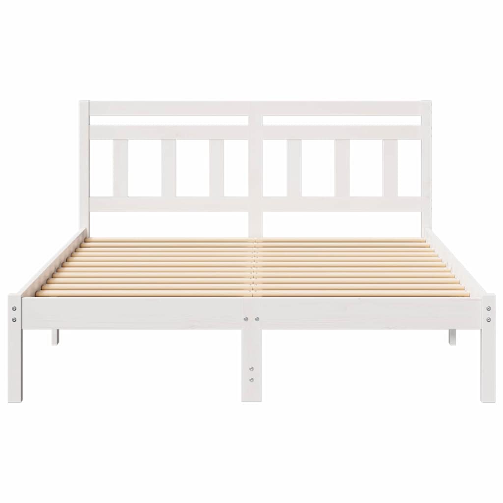 vidaXL Ramka łóżka Biały 120 x 190 cm Lite drewno sosnowe