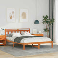 vidaXL Ramka łóżka Brązowy 120 x 190 cm Lite drewno sosnowe