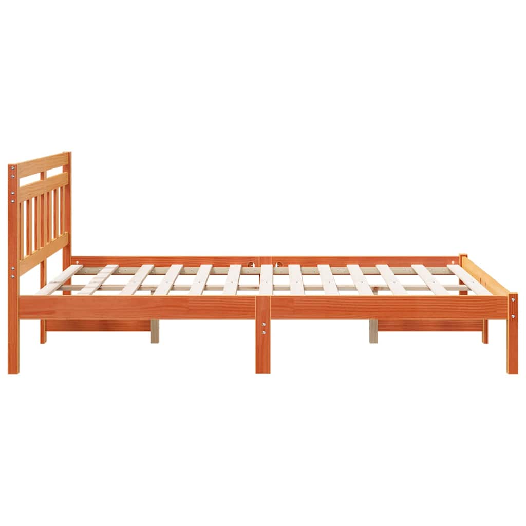 vidaXL Ramka łóżka Brązowy 120 x 190 cm Lite drewno sosnowe