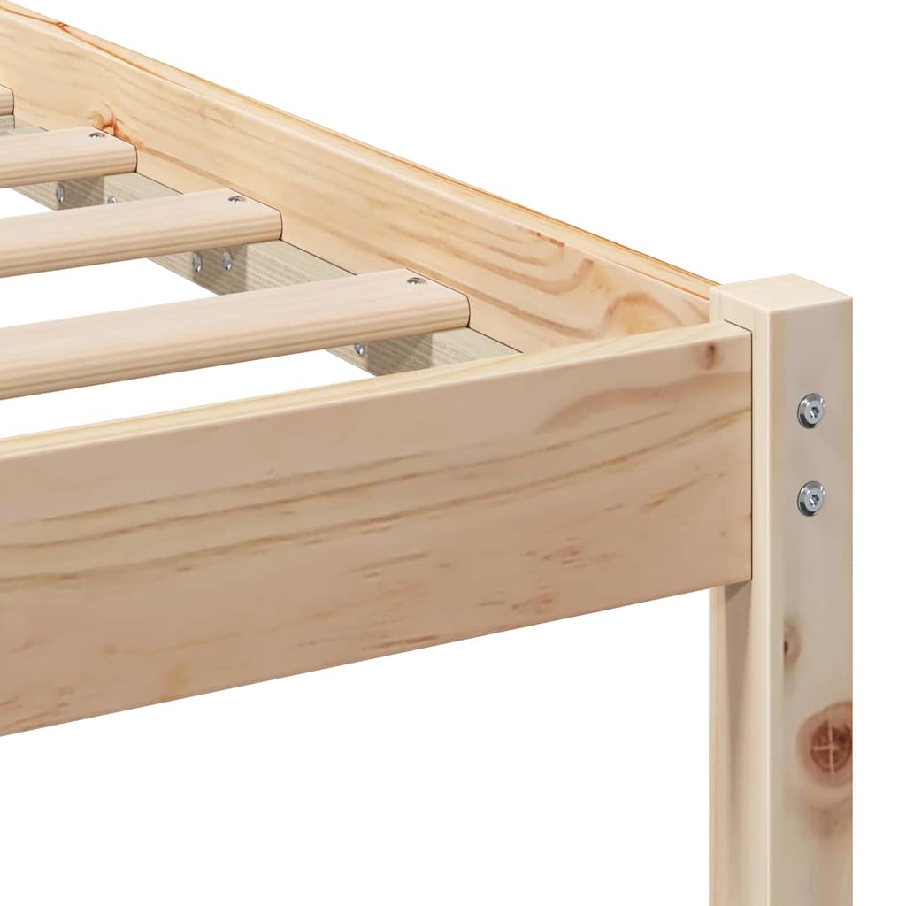 vidaXL Ramka łóżka Brązowy 140 x 190 cm Lite drewno sosnowe