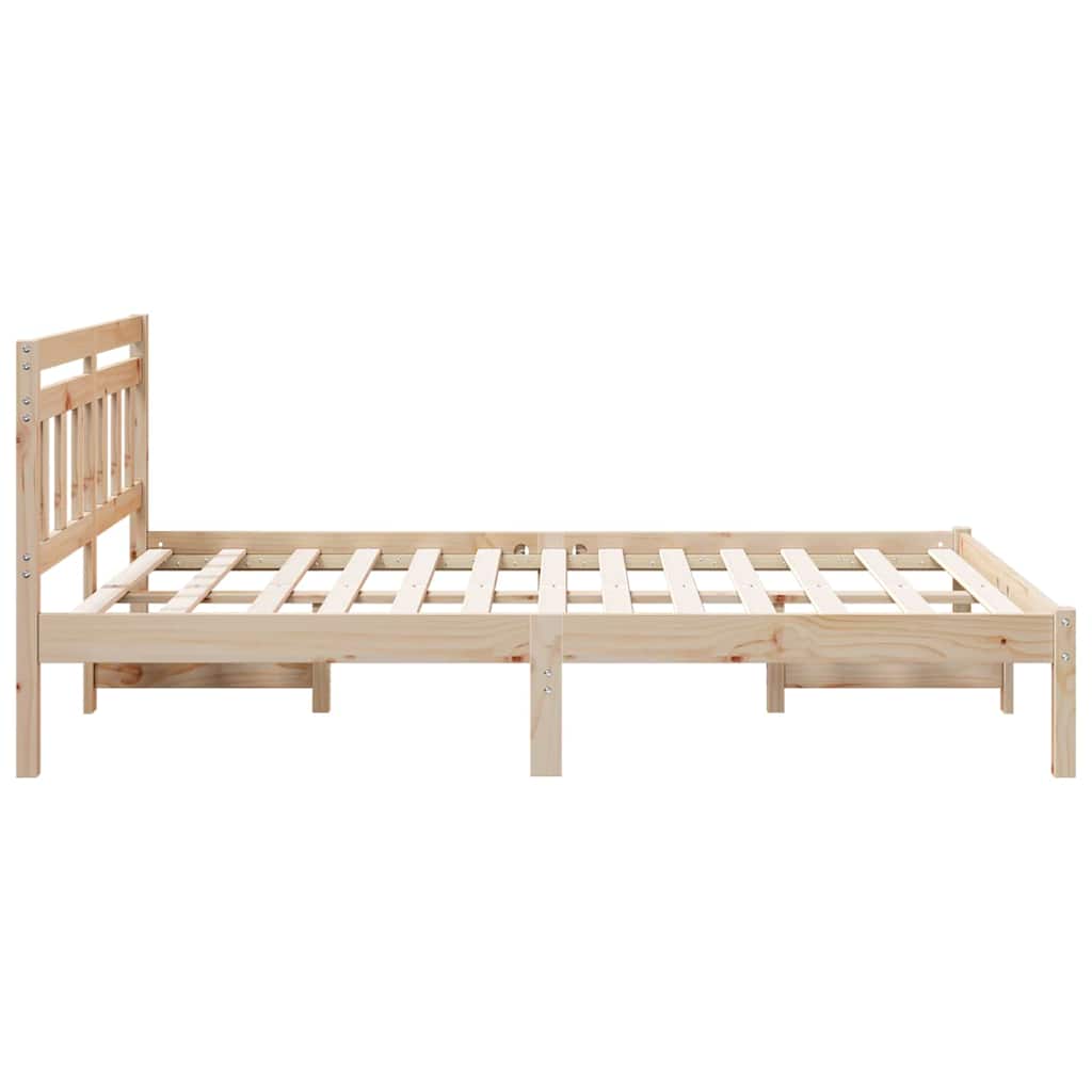 vidaXL Ramka łóżka Brązowy 140 x 190 cm Lite drewno sosnowe