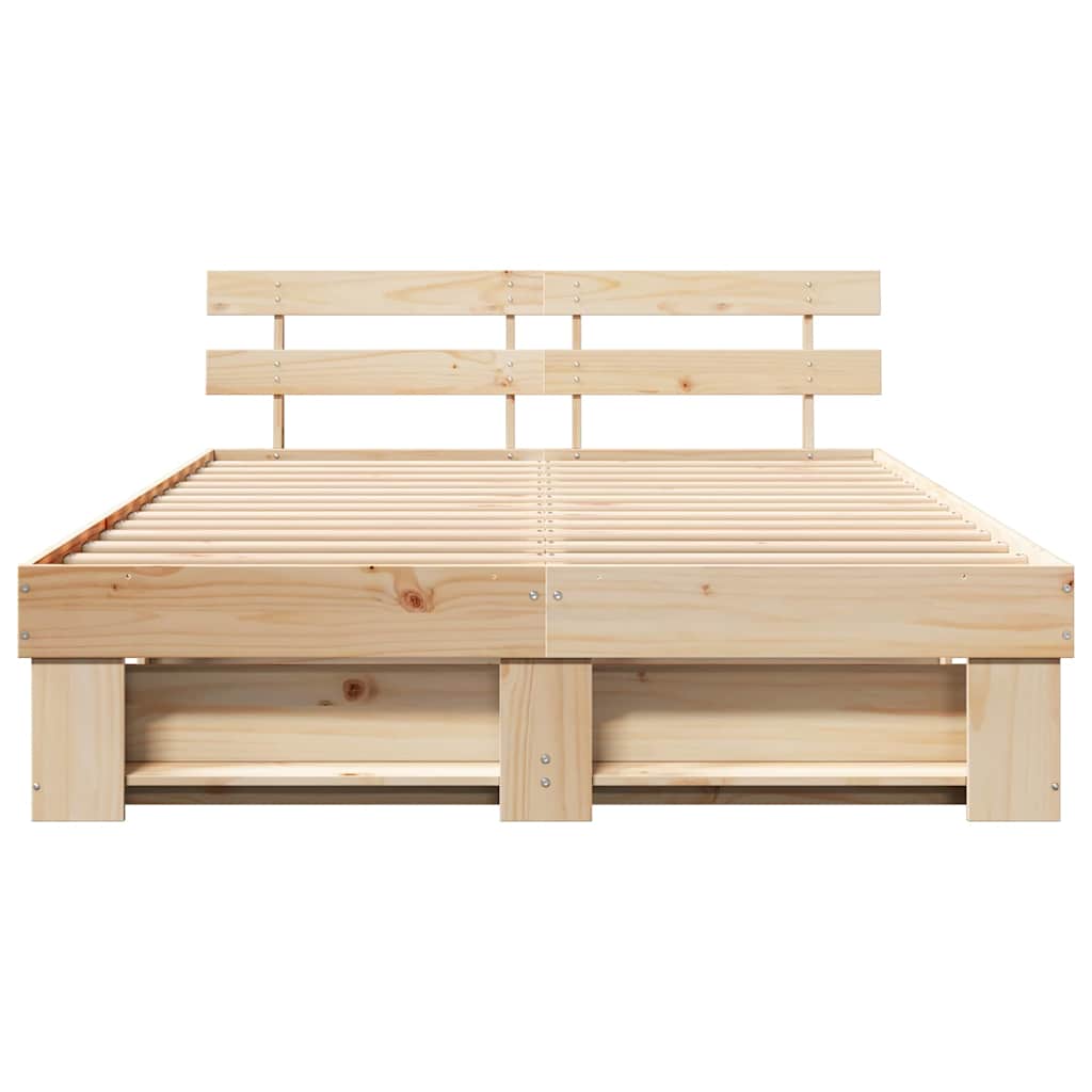 vidaXL Ramka łóżka Brązowy 160 x 200 cm Lite drewno sosnowe