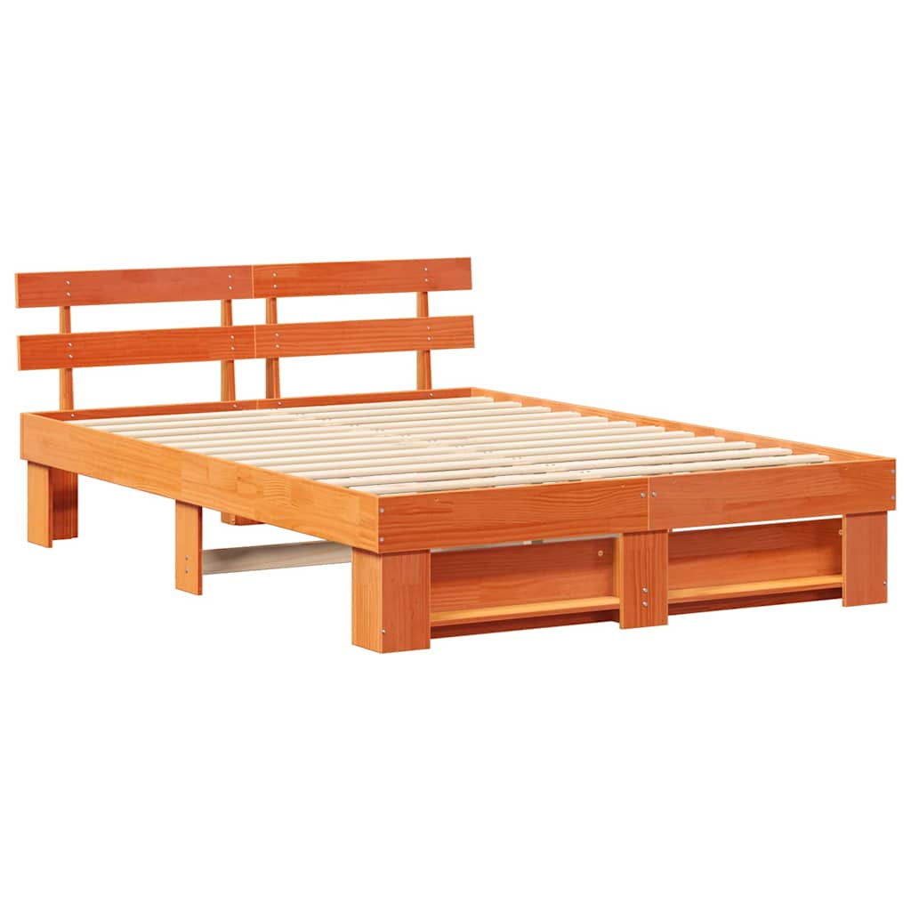 vidaXL Ramka łóżka Woskowy Brąz 160 x 200 cm Lite drewno sosnowe