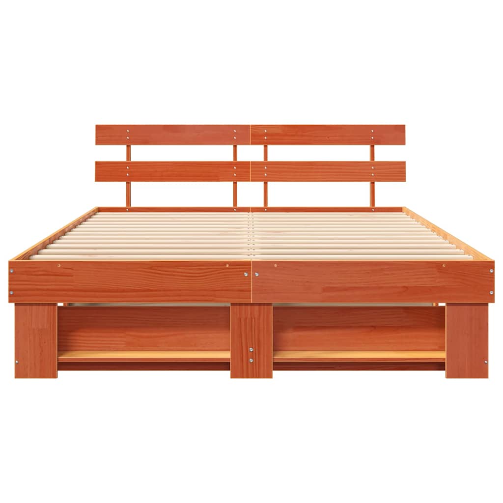 vidaXL Ramka łóżka Woskowy Brąz 150 x 200 cm Lite drewno sosnowe
