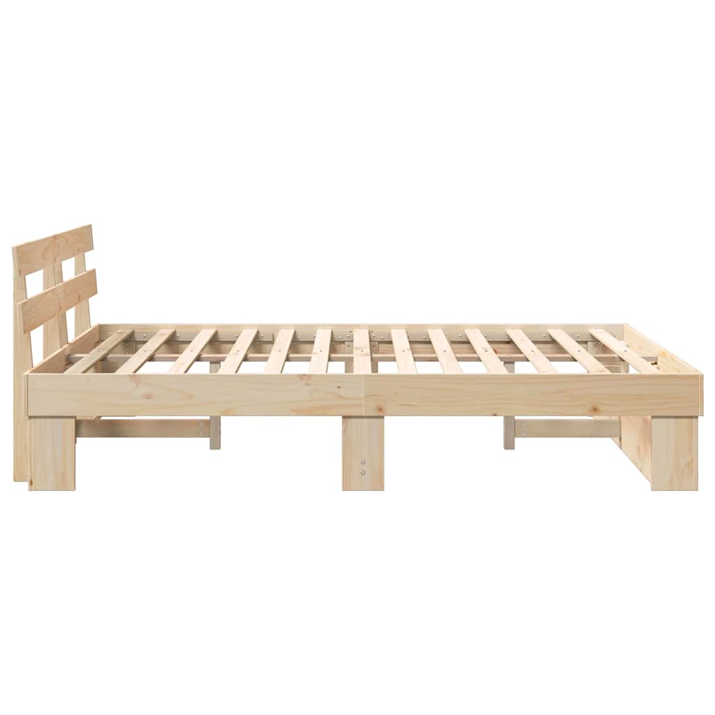 vidaXL Ramka łóżka Brązowy 140 x 200 cm Lite drewno sosnowe