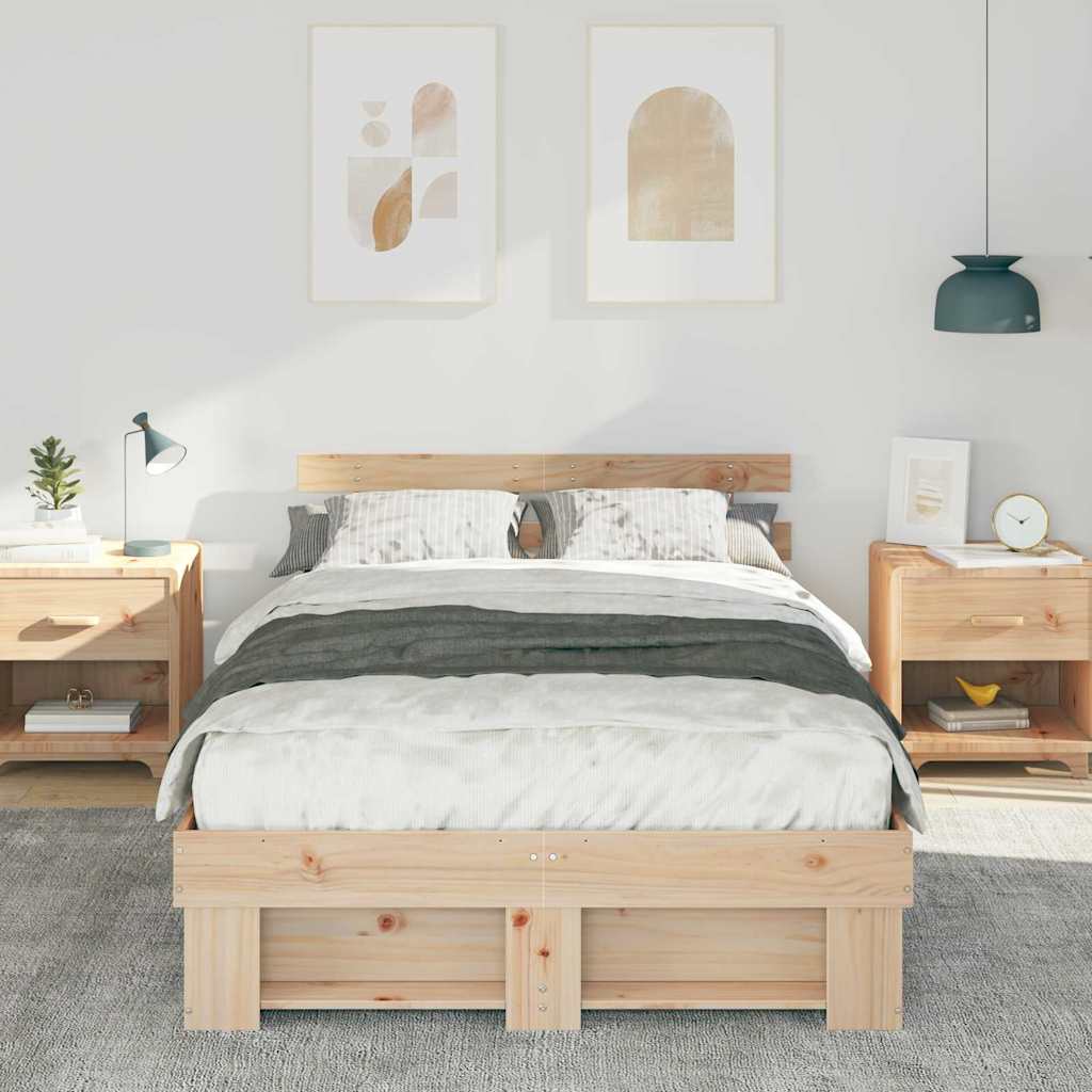 vidaXL Ramka łóżka Brązowy 120 x 200 cm Lite drewno sosnowe