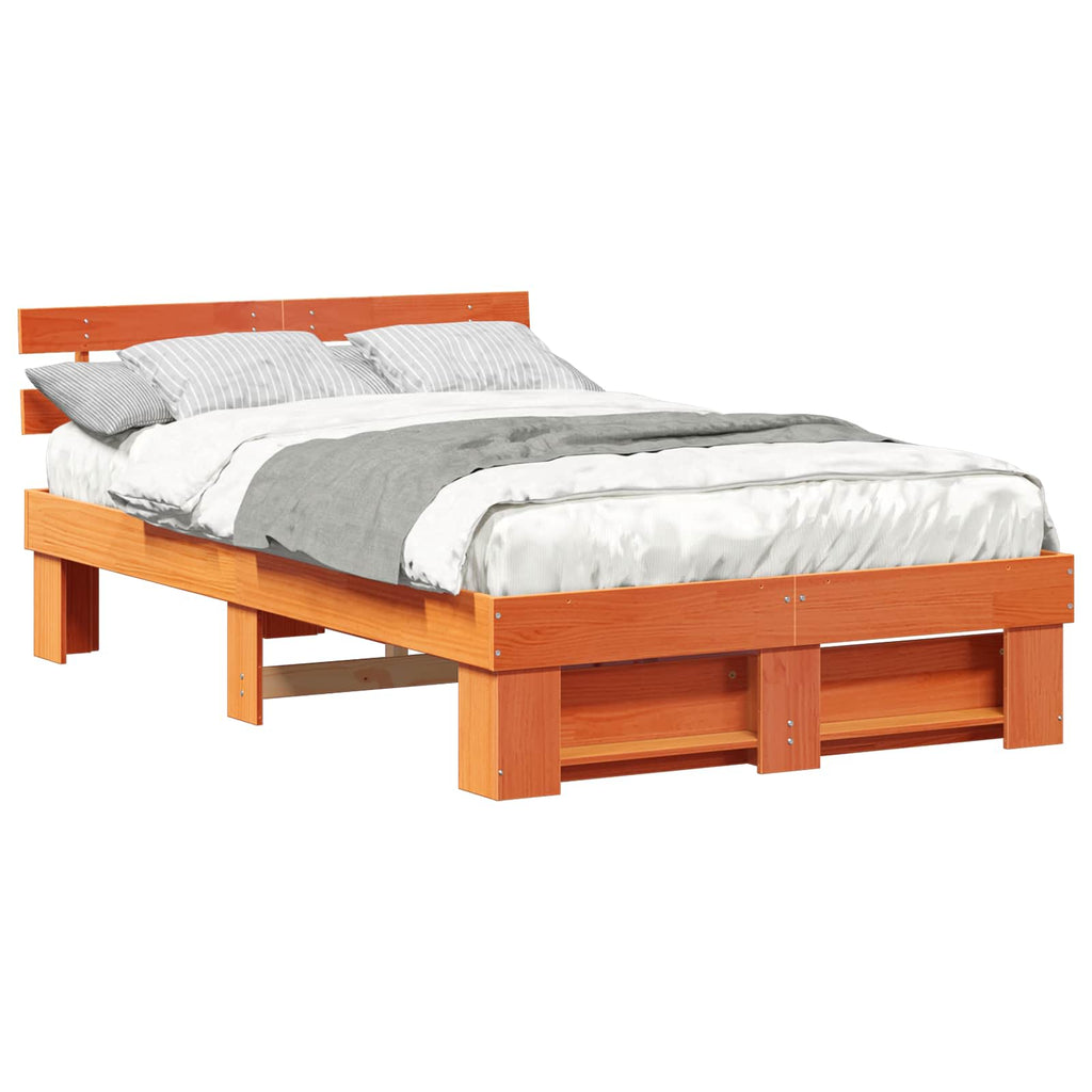 vidaXL Ramka łóżka Woskowy Brąz 120 x 200 cm Lite drewno sosnowe
