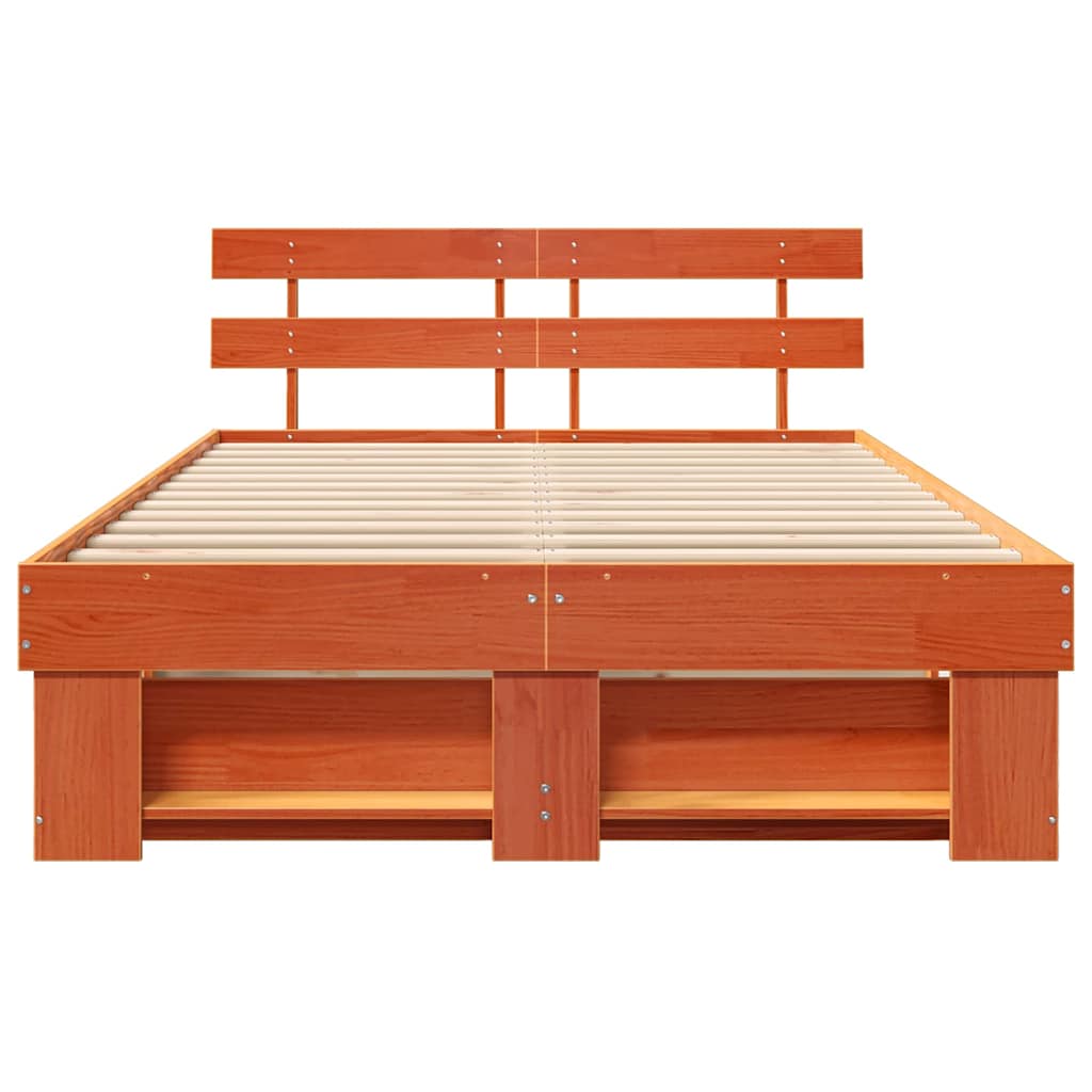 vidaXL Ramka łóżka Woskowy Brąz 120 x 200 cm Lite drewno sosnowe