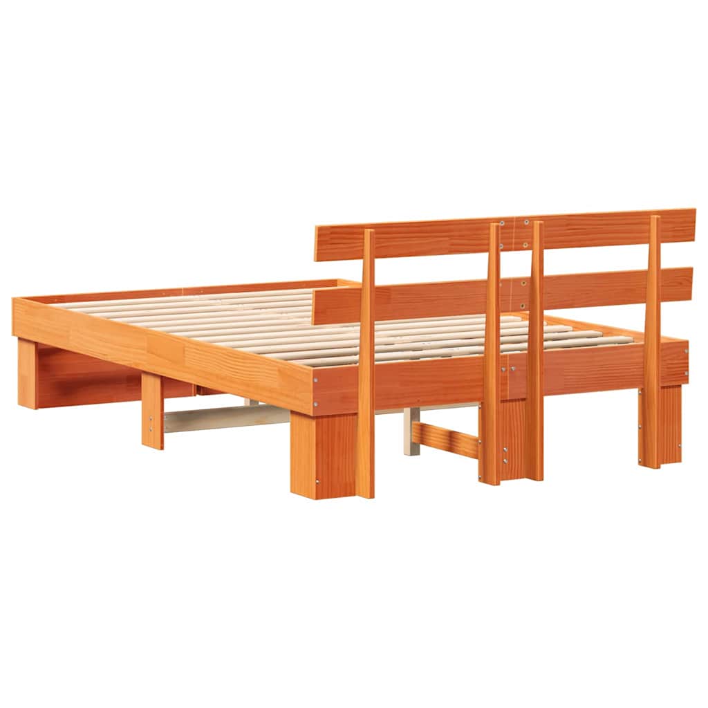 vidaXL Ramka łóżka Woskowy Brąz 120 x 190 cm Lite drewno sosnowe