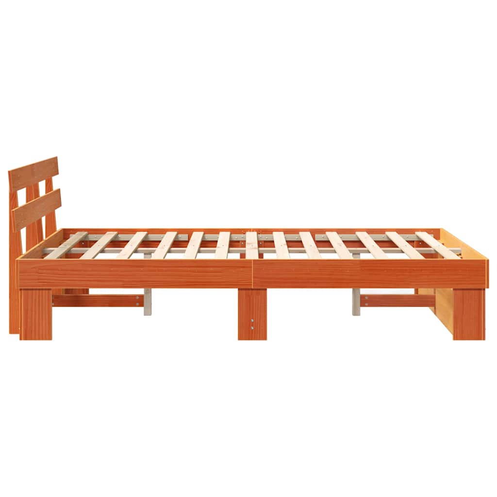 vidaXL Ramka łóżka Woskowy Brąz 120 x 190 cm Lite drewno sosnowe