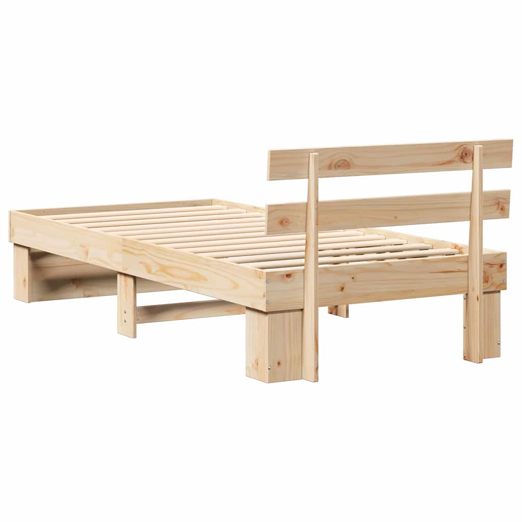 vidaXL Ramka łóżka Brązowy 100 x 200 cm Lite drewno sosnowe