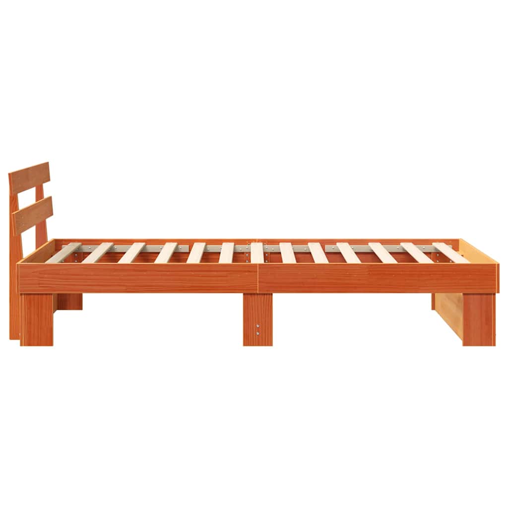 vidaXL Ramka łóżka Woskowy Brąz 100 x 200 cm Lite drewno sosnowe