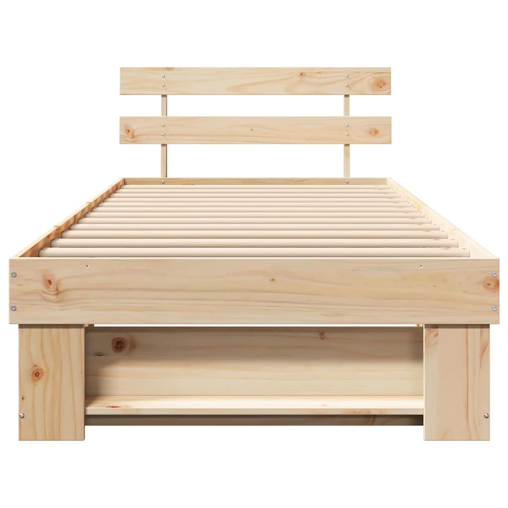 vidaXL Ramka łóżka Brązowy 80 x 200 cm Lite drewno sosnowe