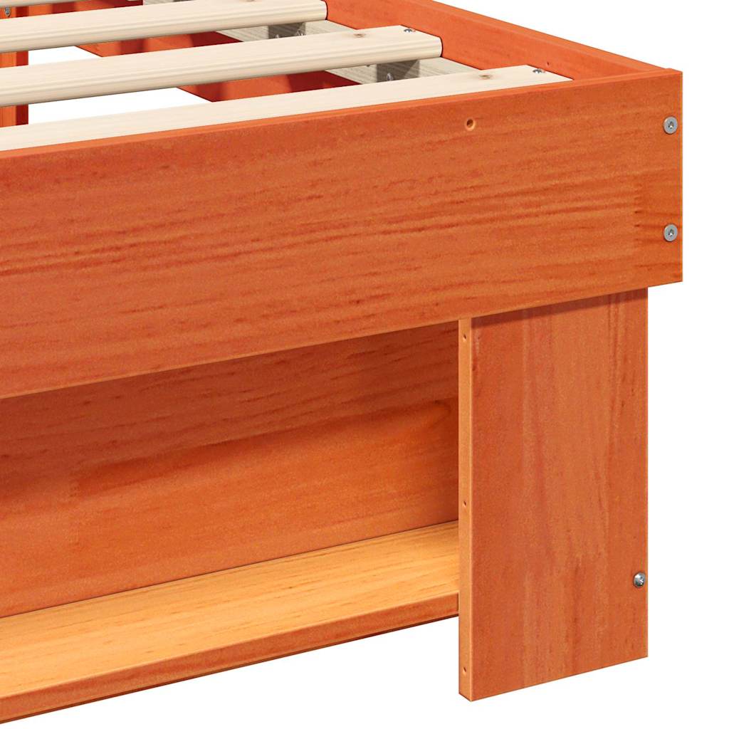 vidaXL Ramka łóżka Woskowy Brąz 80 x 200 cm Lite drewno sosnowe
