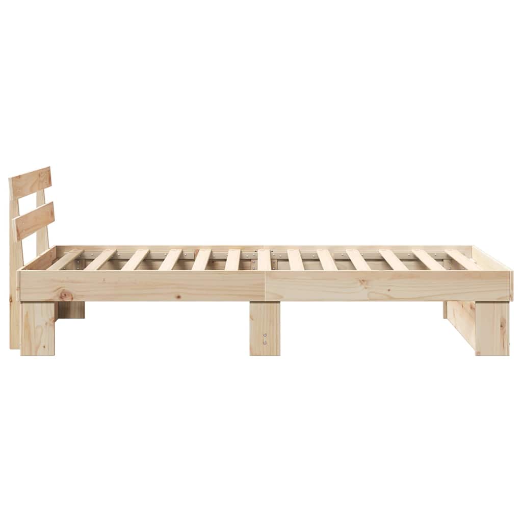 vidaXL Ramka łóżka Brązowy 90 x 190 cm Lite drewno sosnowe