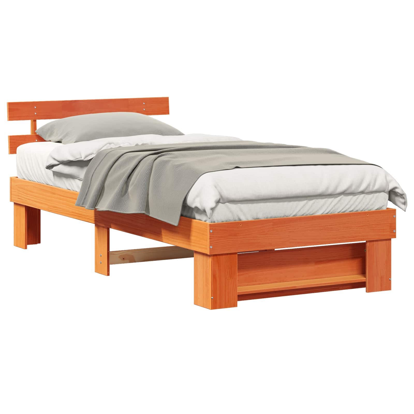 vidaXL Ramka łóżka Woskowy Brąz 75 x 190 cm Lite drewno sosnowe